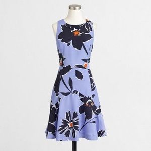 J Crew Factory Floral Flared Dress Sz 2